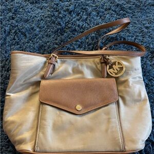 Michael Kors Gold and Brown Shoulder Bag